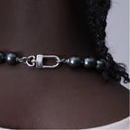 Black Shell Pearl Collarbone Chain Unisex