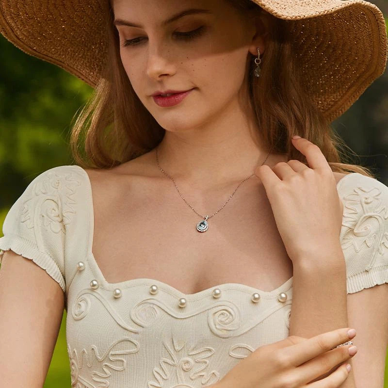 Topaz S925 Silver Teardrop-Shaped Necklace