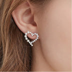 Textured Heart-Shaped Pearl Earrings Unisex