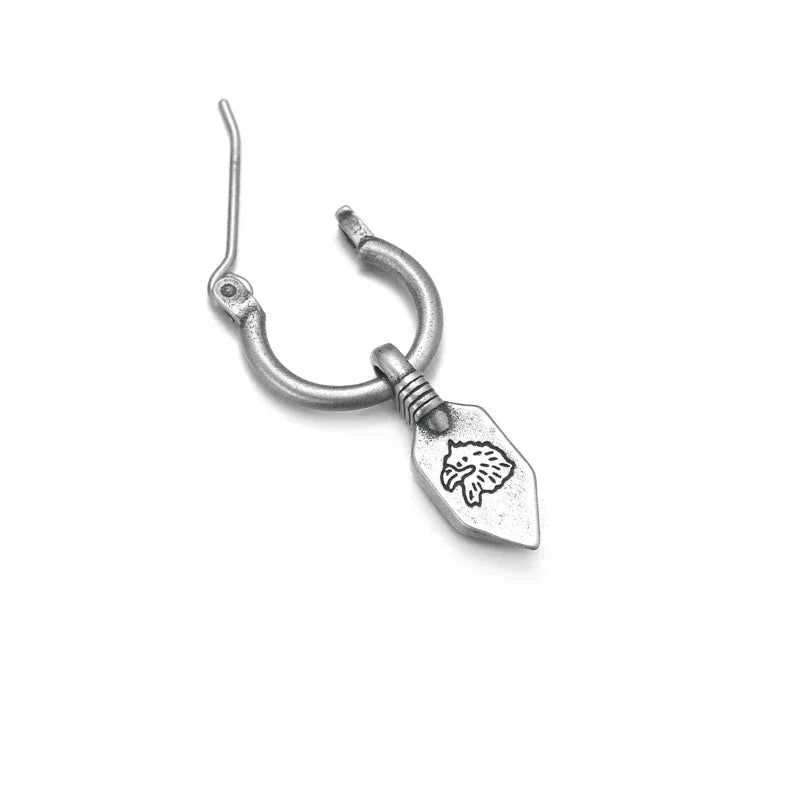 Silver Turquoise Shield Earrings Unisex - OOAKB