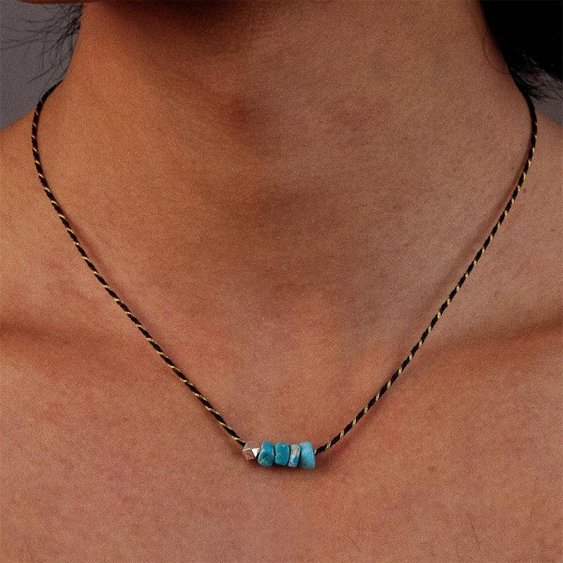 S925 Silver Turquoise Pendant Necklace - OOAKB