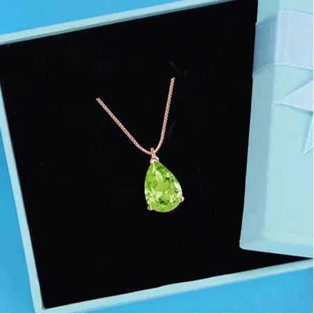 Natural Peridot Water Drop Luxury Collar Necklace - OOAKB