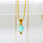 Australian Natural Opal S925 Silver Pendant Necklace