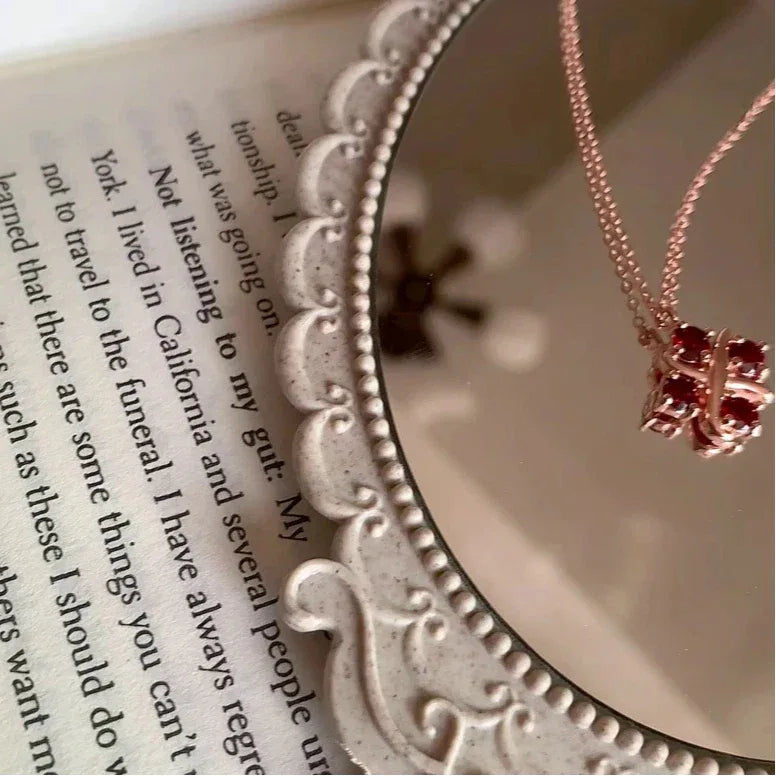 Plated 18K Rose Gold Cross Clover Collarbone Chain - OOAKB