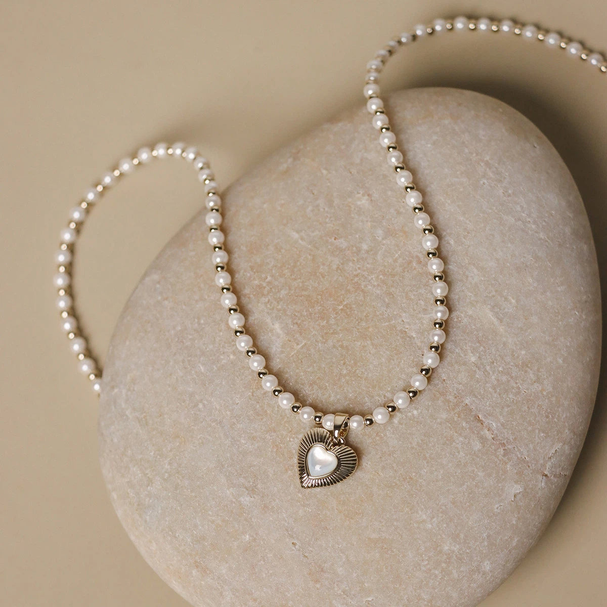 Moonlight Series Small Size Heart-Shaped Pearl Chain