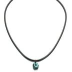 Black Cord Turquoise Pendant Necklace Unisex