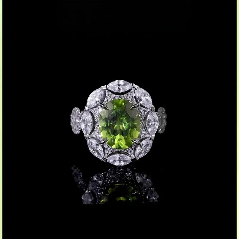 Natural Peridot Gourd Ring - OOAKB