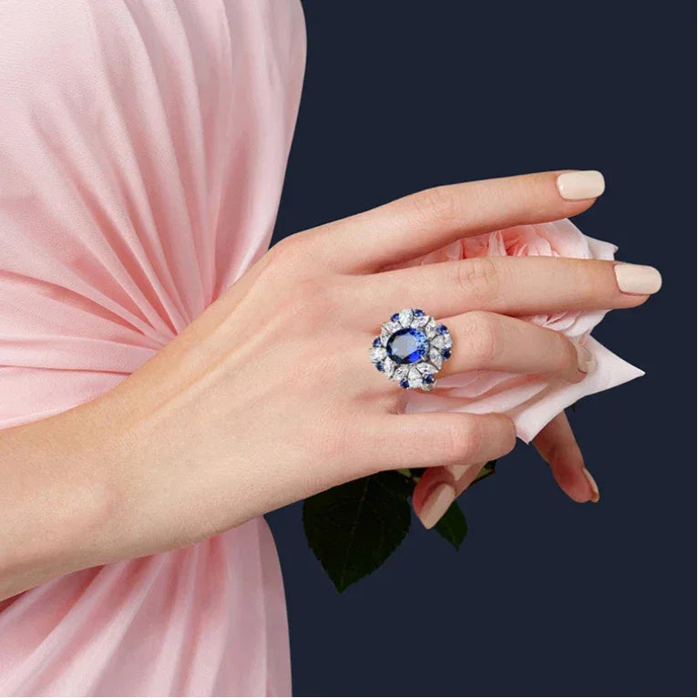 Royal Sapphire Pigeon Egg Ring - OOAKB