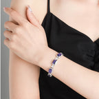 Amethyst Cube Bracelet S925 Silver Women's Style