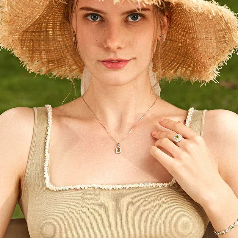 Natural Swan Peridot Collar Necklace - OOAKB