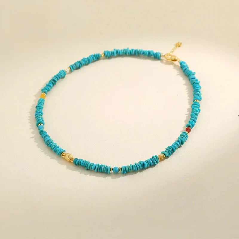Natural Turquoise Multi-Gem Luxury Necklace - OOAKB