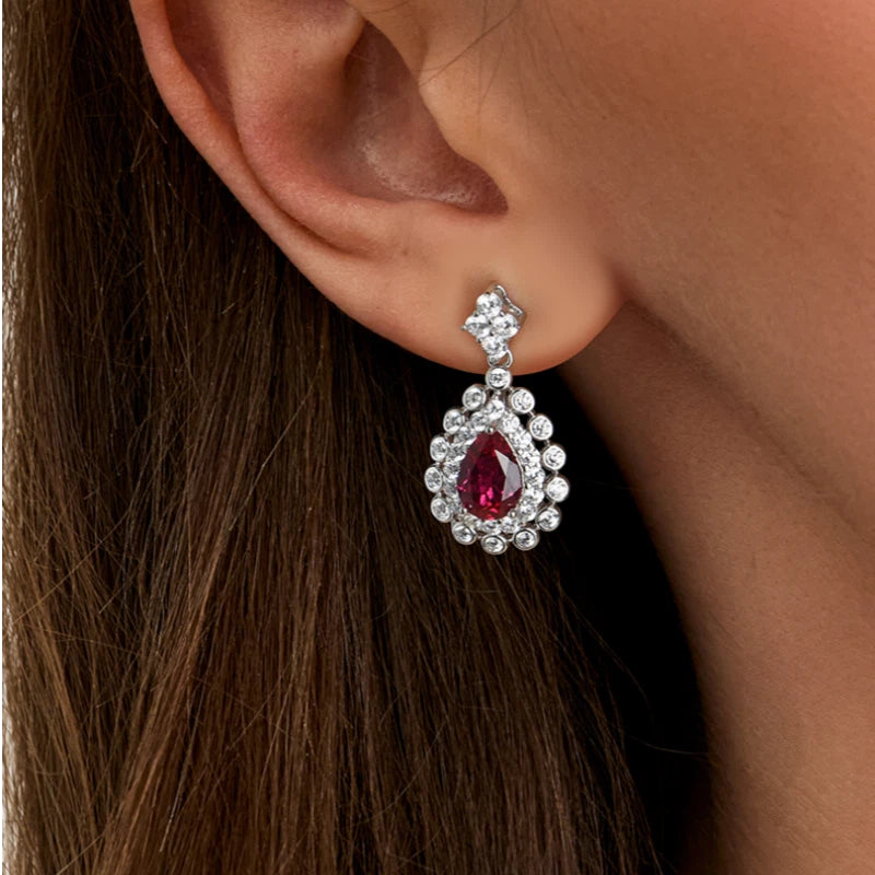 Starlight Series Ruby Teardrop Earrings