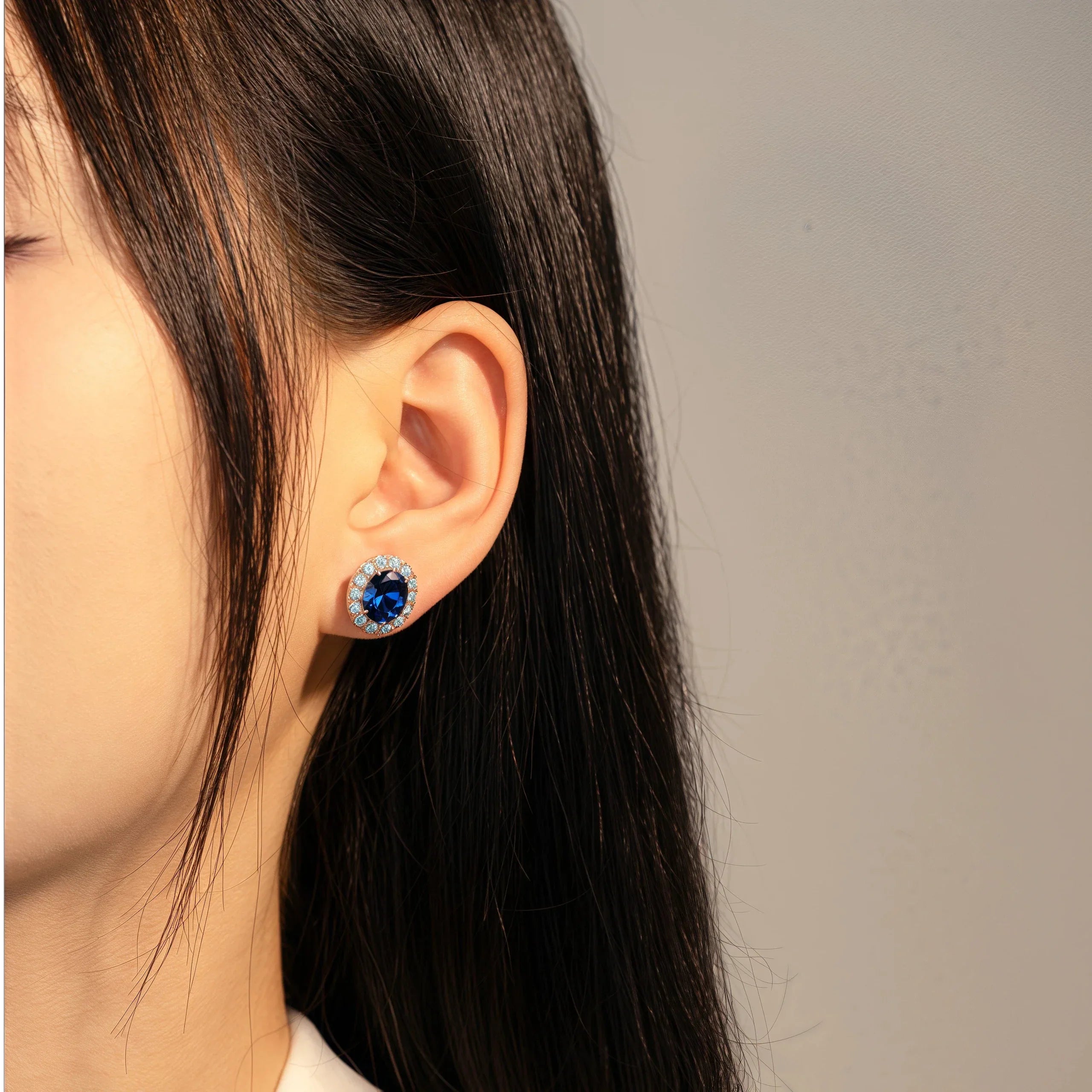 Sapphire Earrings S925 Silver Drop Earrings - OOAKB