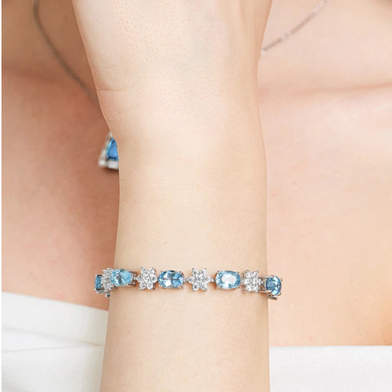 Topaz Sterling Silver Bracelet Women's Style