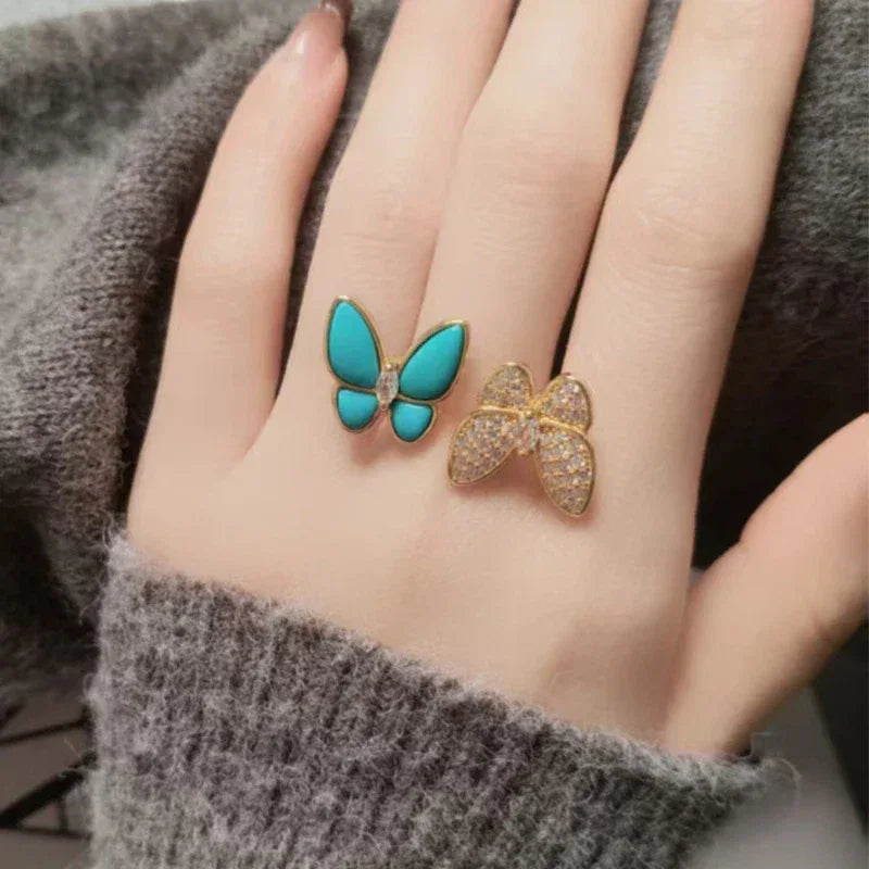 Natural Turquoise Butterfly Luxury Ring - OOAKB