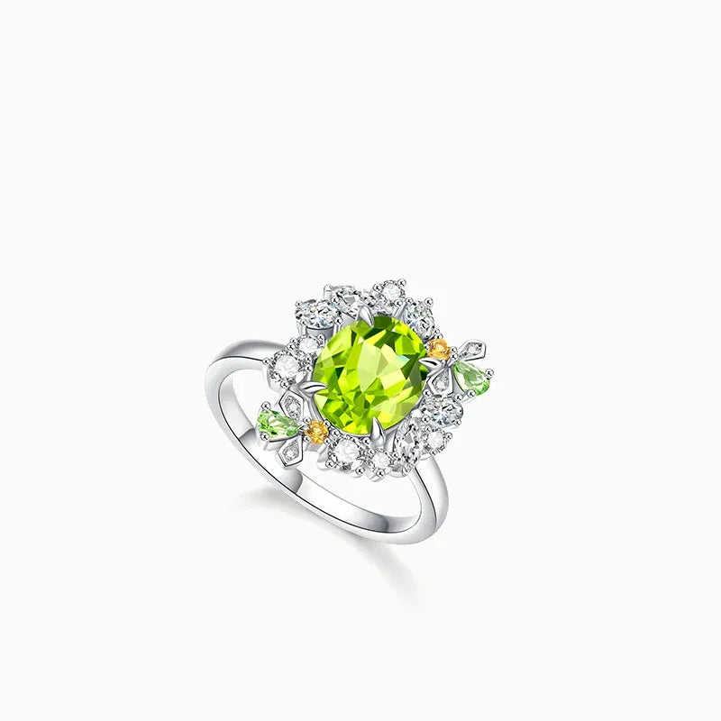 Natural Peridot Firefly Ring - OOAKB
