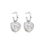 Mother of Pearl Heart-Shaped Pearl Earrings