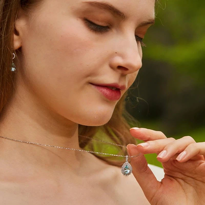 Topaz S925 Silver Teardrop-Shaped Necklace