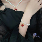 French Retro Heart-Shaped Pearl Necklace