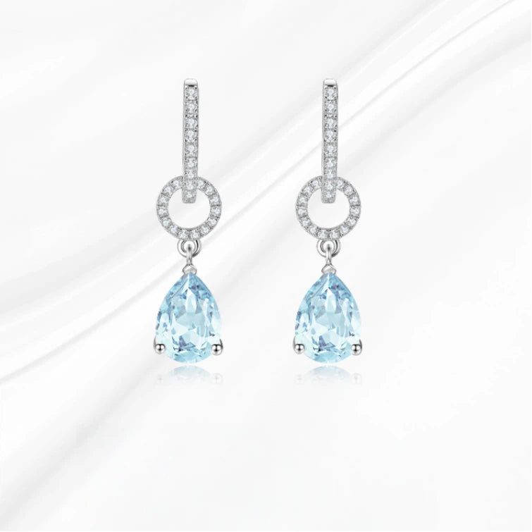 Topaz S925 Silver Teardrop-Shaped Earrings