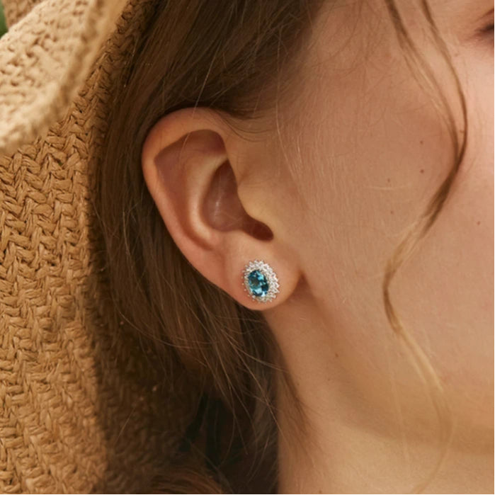 Topaz S925 Silver Gold-Plated Earrings