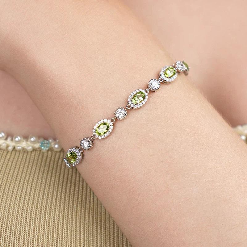 Natural Oval Peridot Bracelet - OOAKB