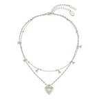 Maillard Heart-Shaped Pearl Double-Layer Necklace