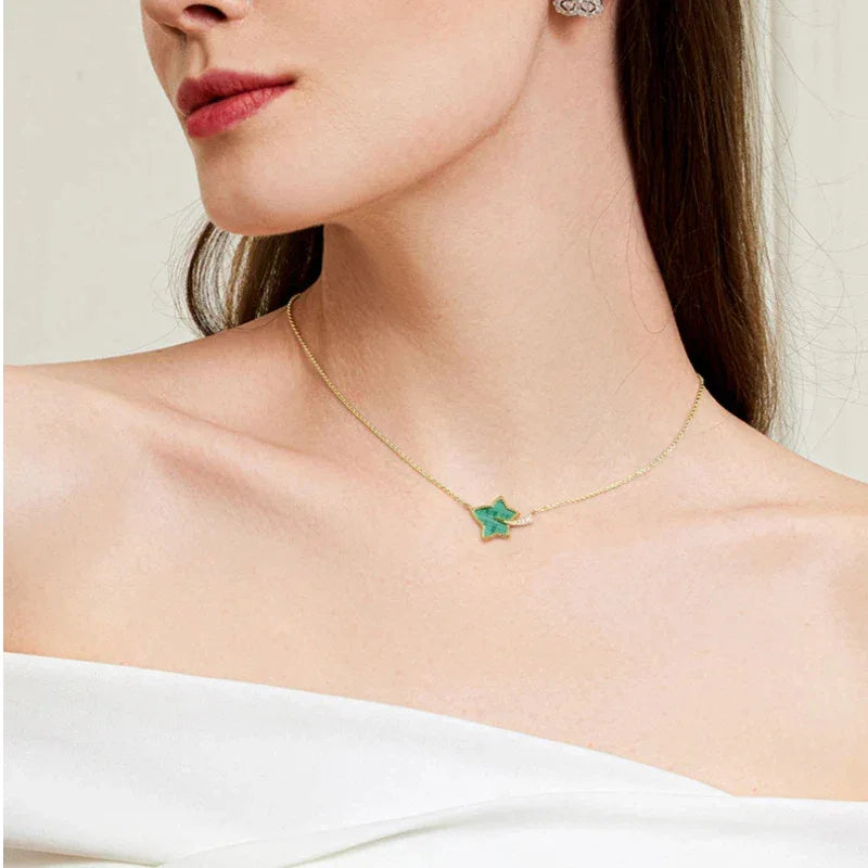 Ivy Malachite Collar Necklace S925 Silver Women's Style - OOAKB