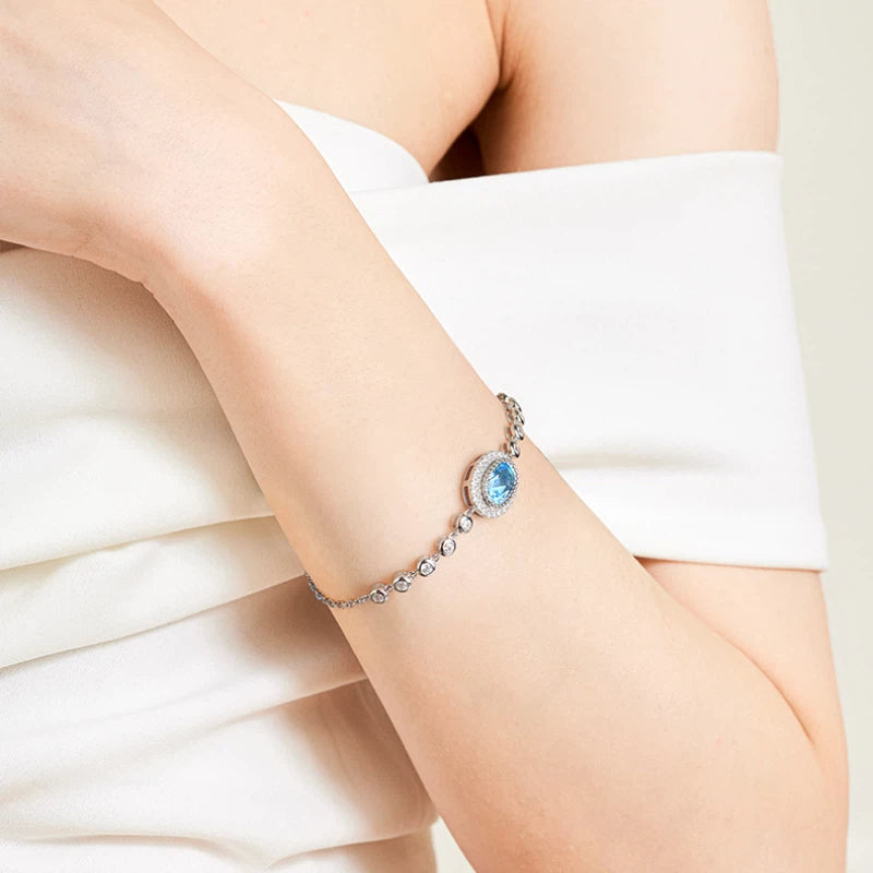 Topaz Ocean Mystery Bracelet S925 Silver Women's Style