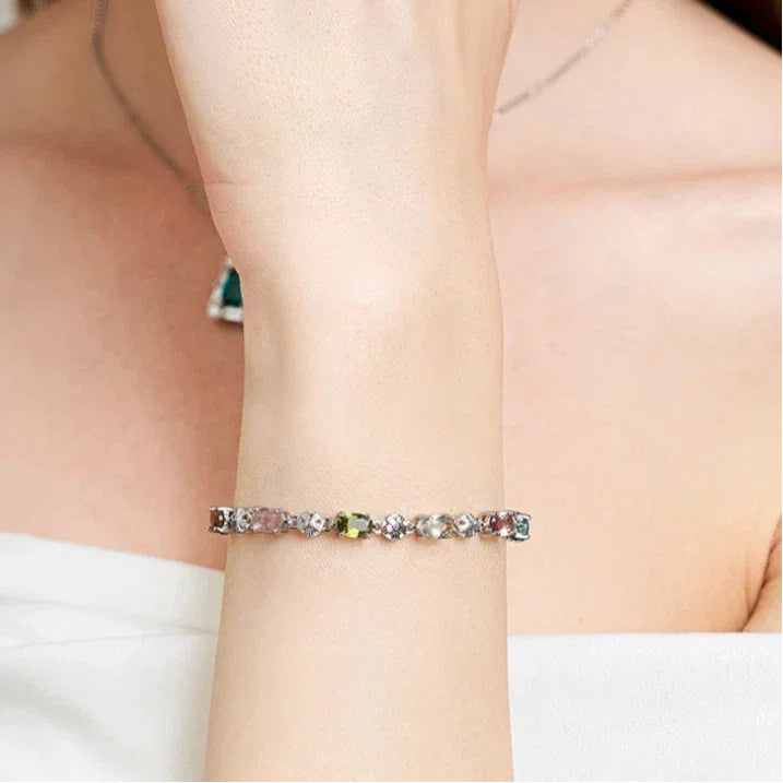 Natural Tourmaline Bracelet S925 Silver - OOAKB