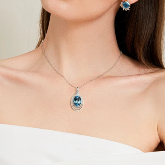 Natural Topaz Pigeon Egg Necklace