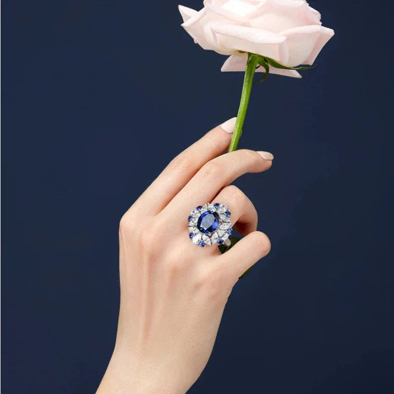 Royal Sapphire Pigeon Egg Ring - OOAKB