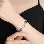 Amethyst Cube Bracelet S925 Silver Women's Style