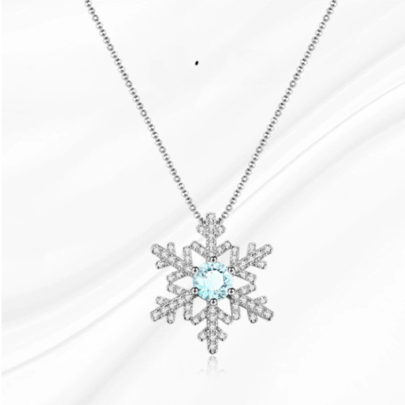 Topaz S925 Silver Gold-Plated Snowflake Necklace