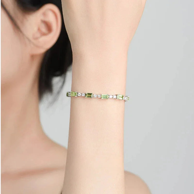 Natural Peridot Adjustable Bracelet Women's Style - OOAKB