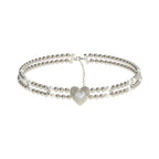 Double-Layer Beaded Heart-Shaped Pearl Collarbone Chain