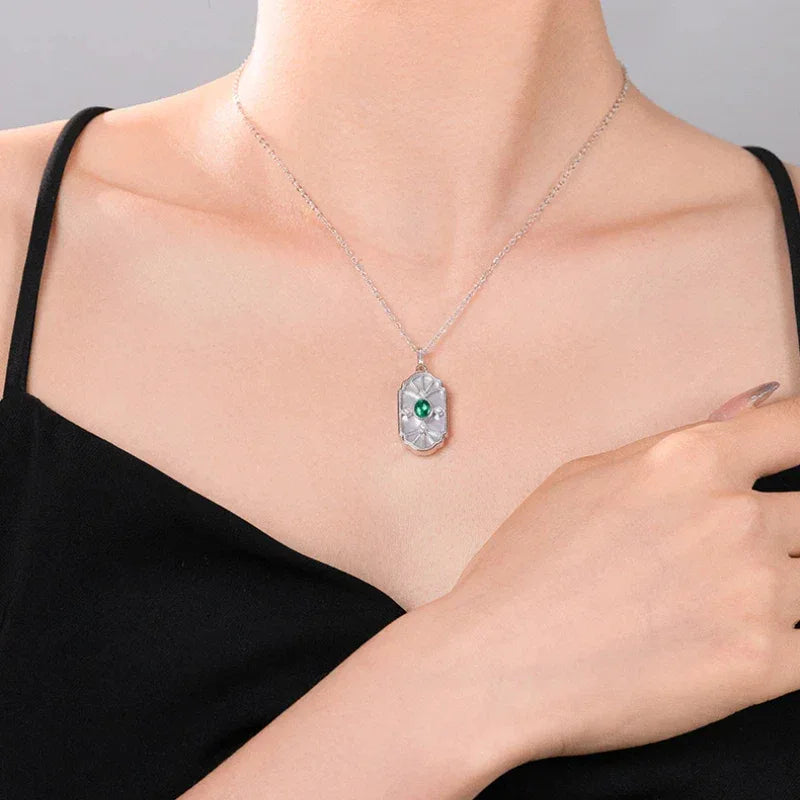 Sapphire S925 Silver Light Luxury Pendant Necklace Women's Style - OOAKB
