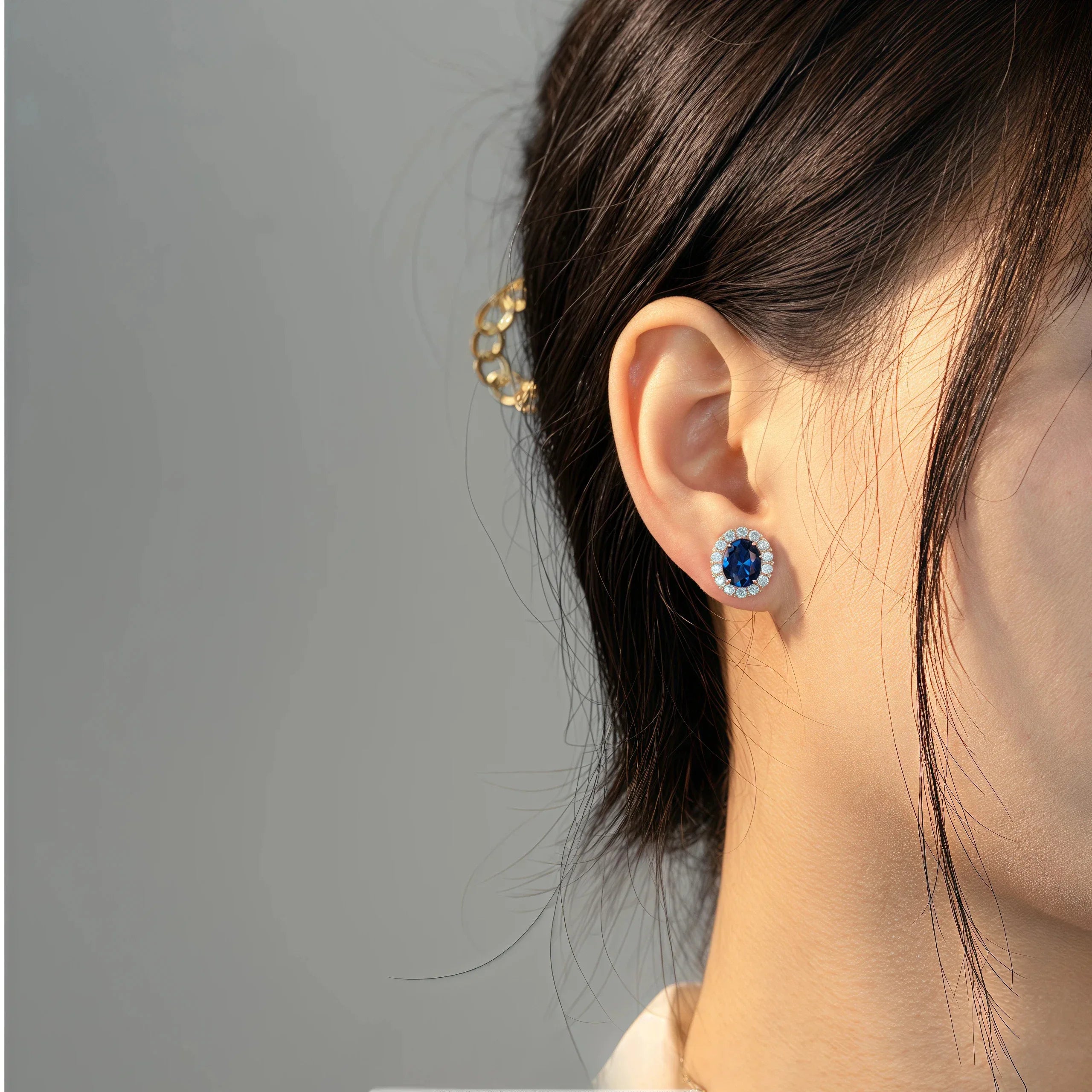 Sapphire Earrings S925 Silver Drop Earrings - OOAKB