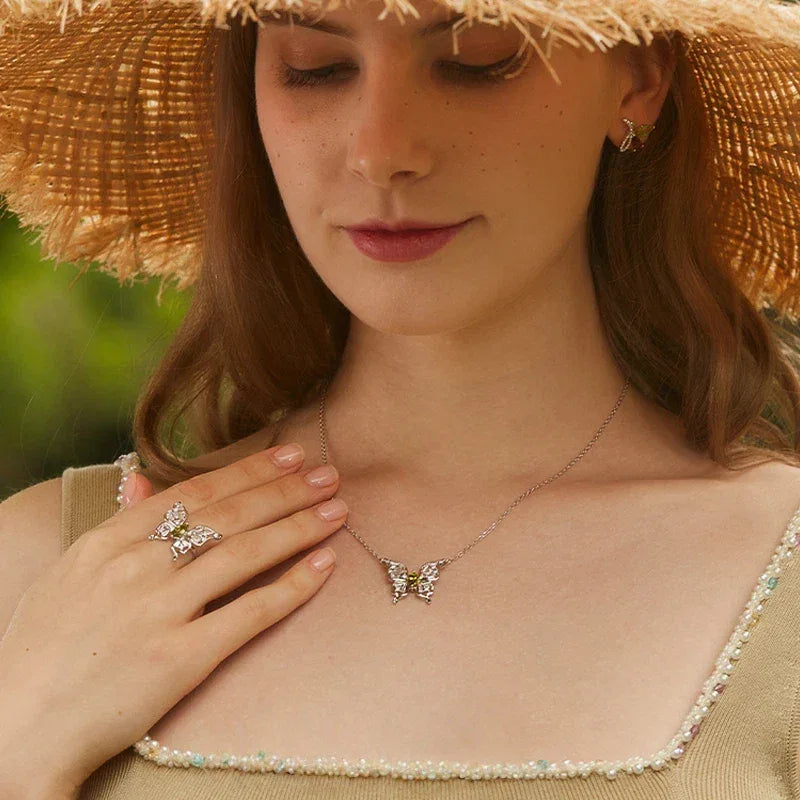 Natural Butterfly Peridot Collar Necklace - OOAKB