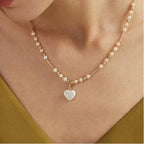 French Retro Baroque Heart-Shaped Pearl Collarbone Chain