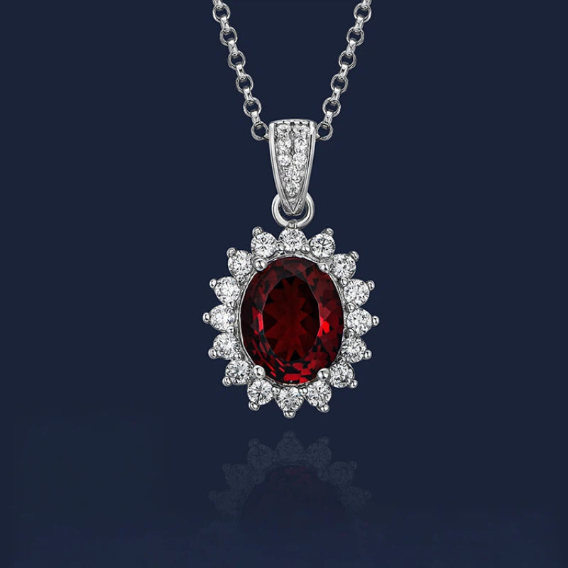 Princess Diana Inspired Pigeon Blood Ruby Classic Collar Chain