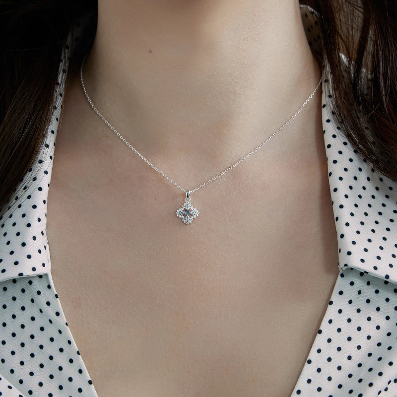 Topaz S925 Silver Snowflake Necklace