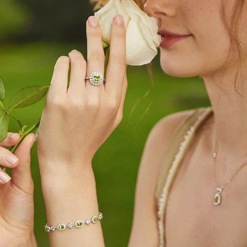 Natural Oval Peridot Bracelet - OOAKB