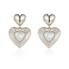 Maillard Retro Heart-Shaped Pearl Earrings