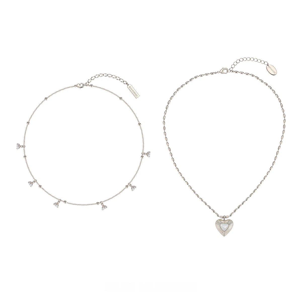 Maillard Heart-Shaped Pearl Double-Layer Necklace