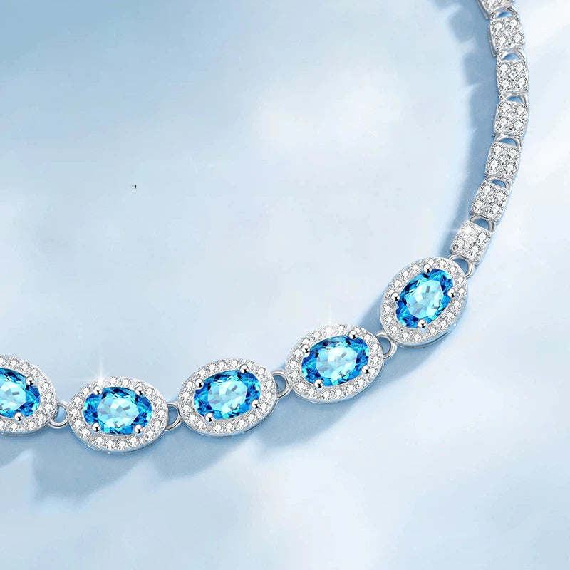 Topaz S925 Silver Elliptical Bracelet
