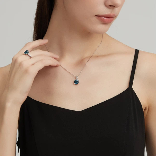 Topaz S925 Silver Collarbone Necklace