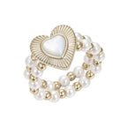 Retro Light Luxury Heart-Shaped Pearl Ring