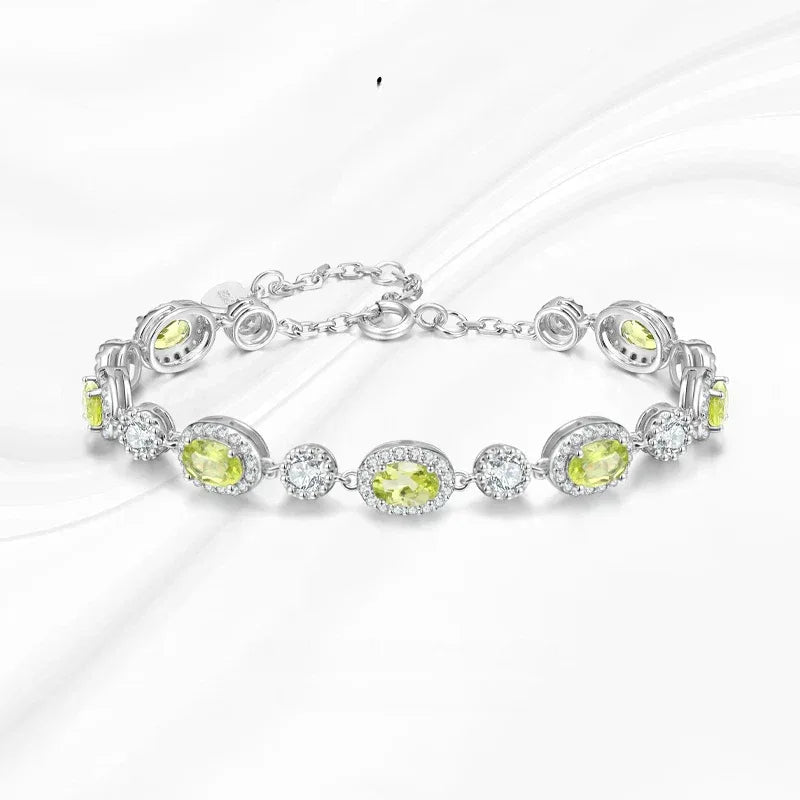 Natural Oval Peridot Bracelet - OOAKB