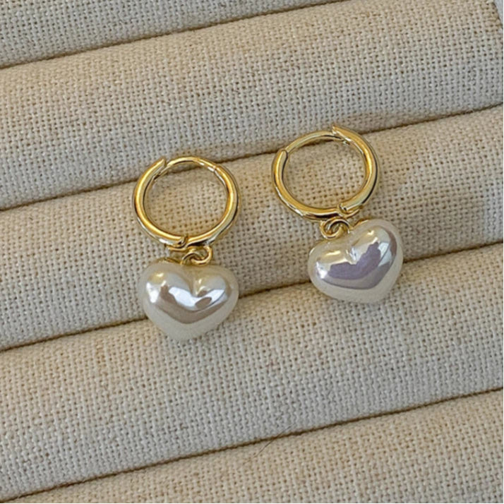 Niche Design Heart-Shaped Pearl Ear